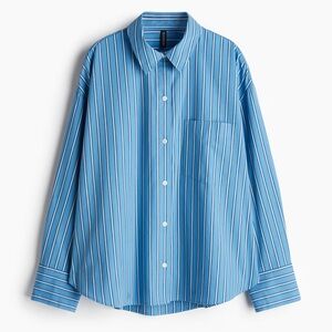 H&M Blue Striped Button-Up Shirt